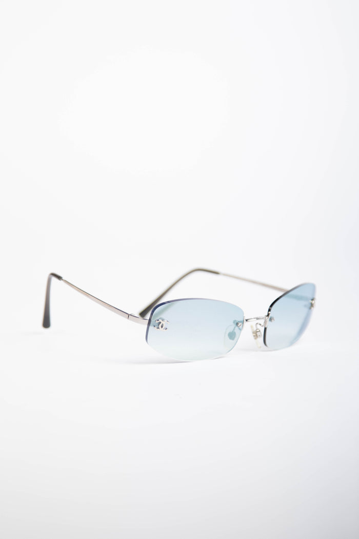 2000s Chanel Blue CC Sunglasses