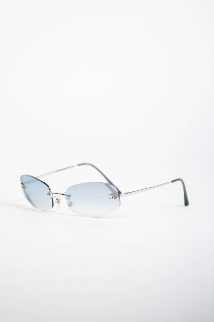 2000s Chanel Blue CC Sunglasses