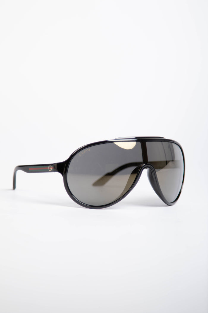 Vintage Gucci Black Oversized Shield Sunglasses