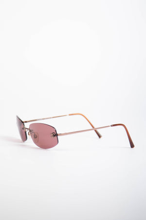 2000s Chanel Burgundy Oval CC Sunglasses