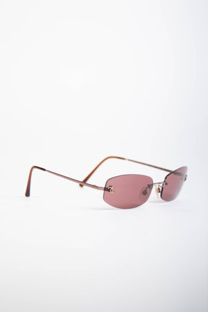 2000s Chanel Burgundy Oval CC Sunglasses