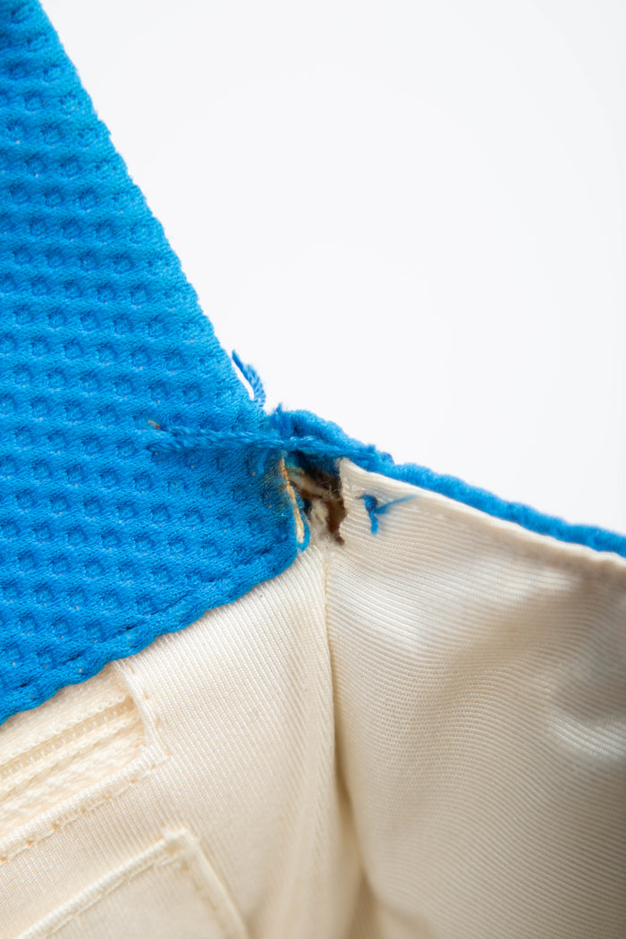 2000s Chanel Blue Perforated Jersey Jumbo Single Flap Bag