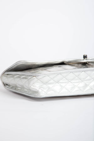 2000s Chanel Silver Ice Cube Single Flap Shoulder Bag