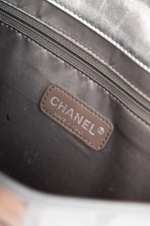 2000s Chanel Silver Ice Cube Single Flap Shoulder Bag