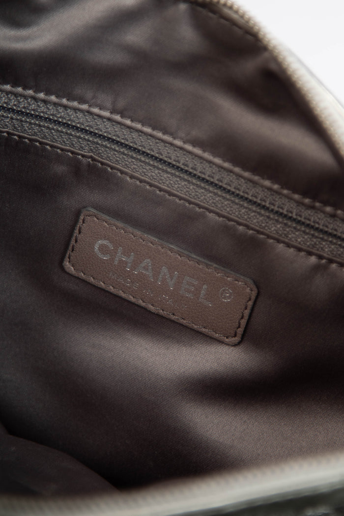 2000s Chanel Silver Perforated Leather Rodeo Drive Tote Bag