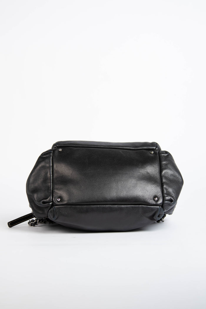 Vintage Chanel Black Leather Shoulder Bag