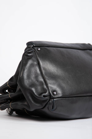 Vintage Chanel Black Leather Shoulder Bag