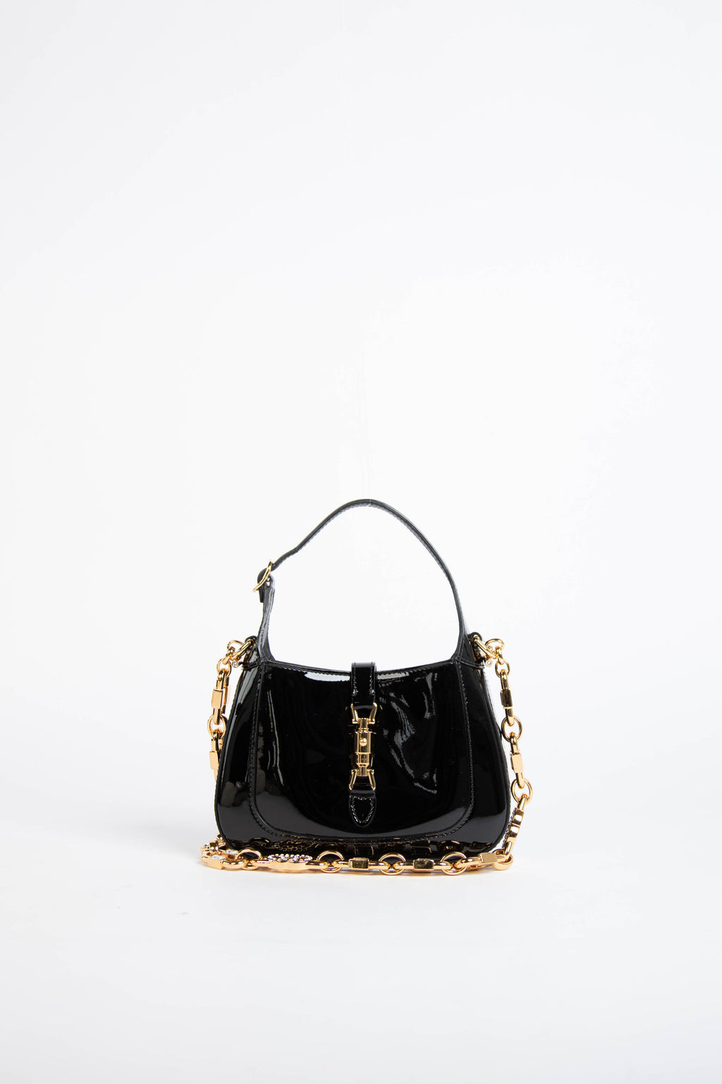 RARE Gucci Black Patent Leather Mini Jackie