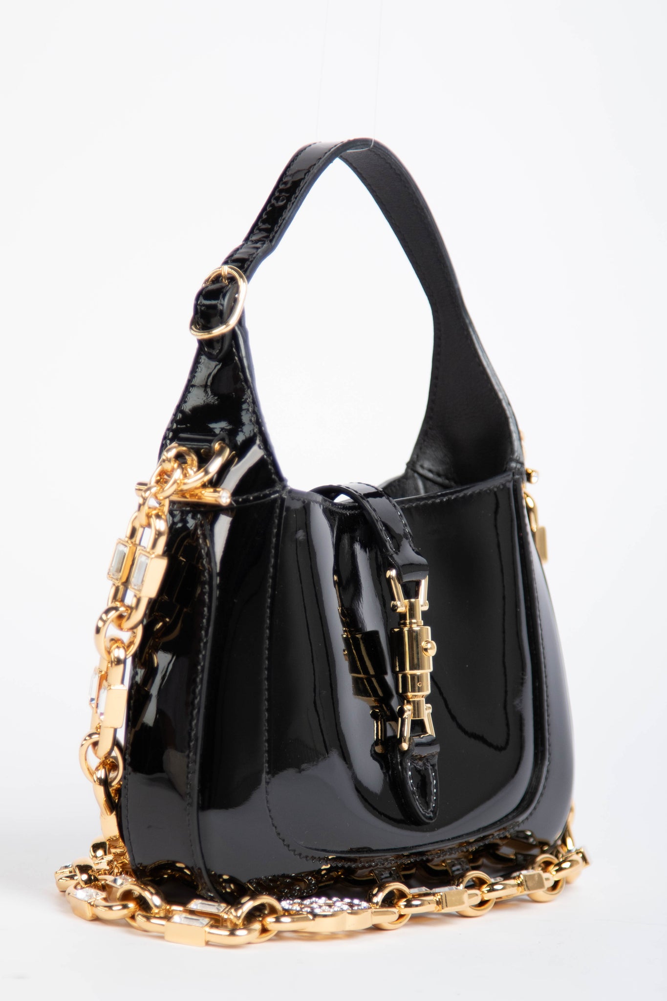 RARE Gucci Black Patent Leather Mini Jackie