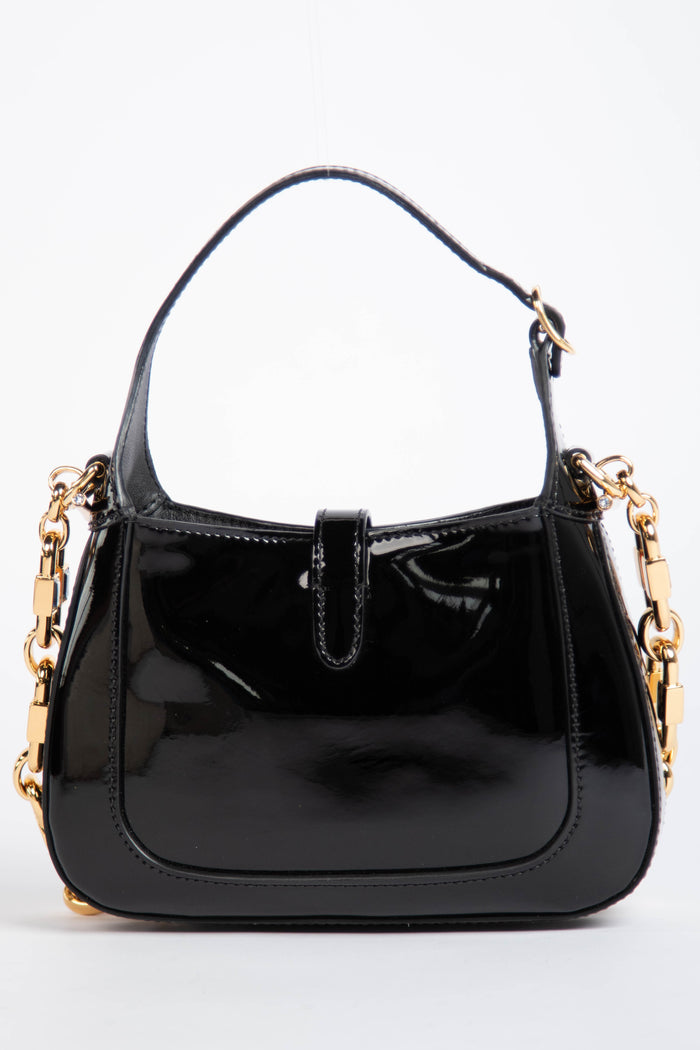 RARE Gucci Black Patent Leather Mini Jackie