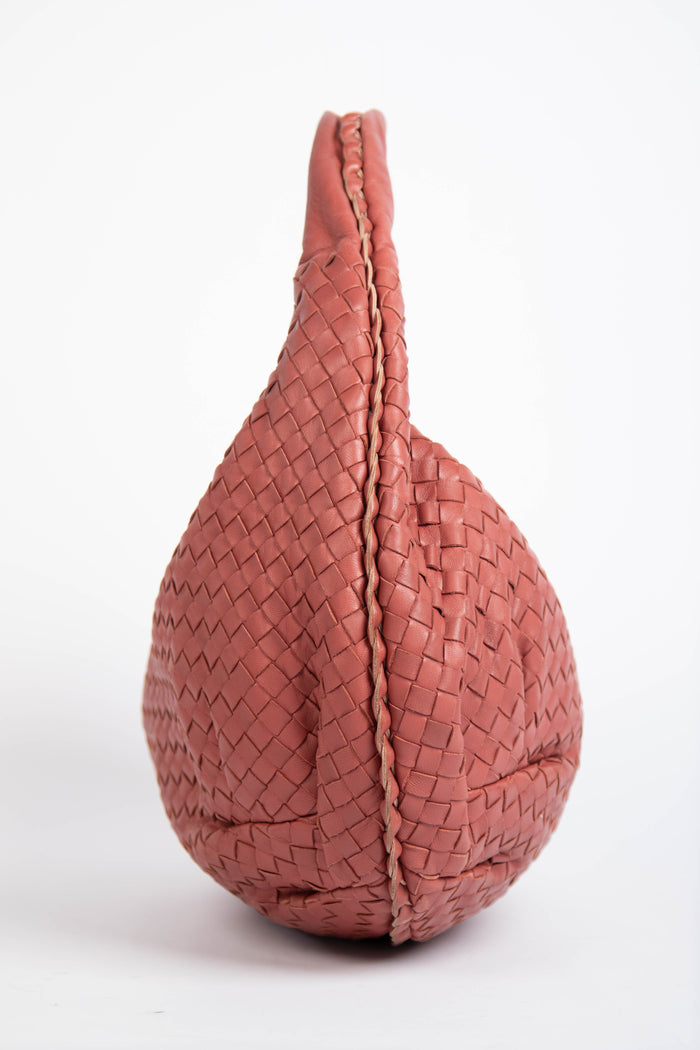 Vintage Bottega Veneta Terracotta Intrecciato Pleated Shoulder Bag