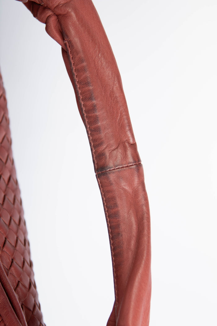 Vintage Bottega Veneta Terracotta Intrecciato Pleated Shoulder Bag