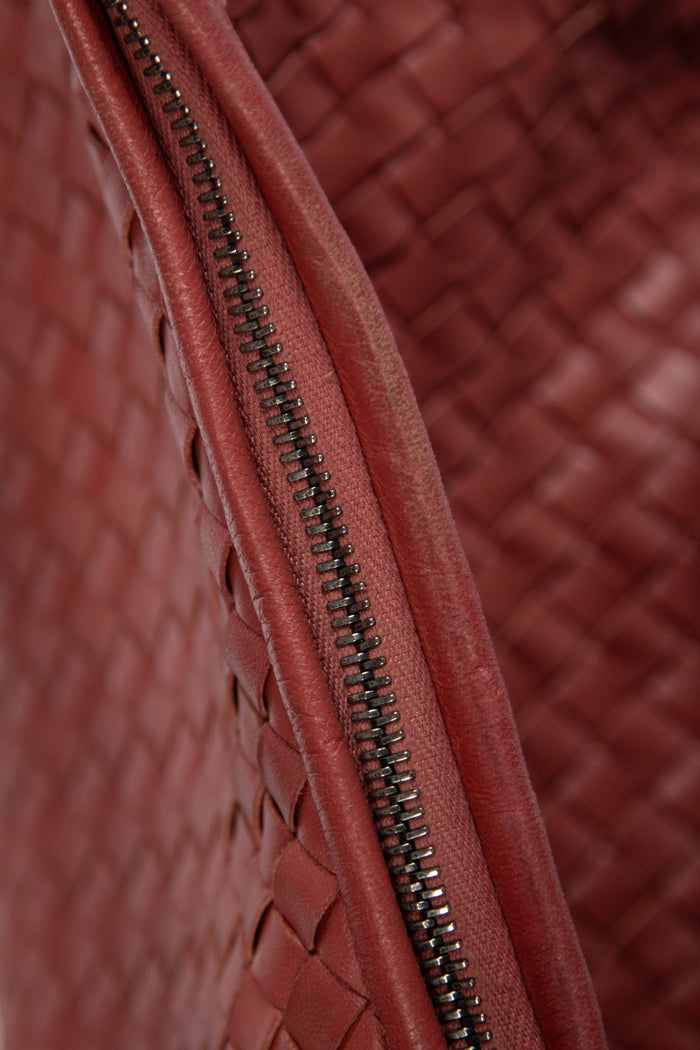 Vintage Bottega Veneta Terracotta Intrecciato Pleated Shoulder Bag