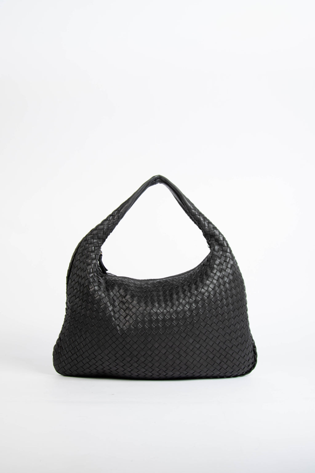 Vintage Bottega Veneta Black Intrecciato Shoulder Bag