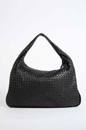 Vintage Bottega Veneta Black Intrecciato Shoulder Bag