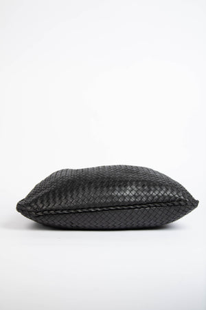 Vintage Bottega Veneta Black Intrecciato Shoulder Bag