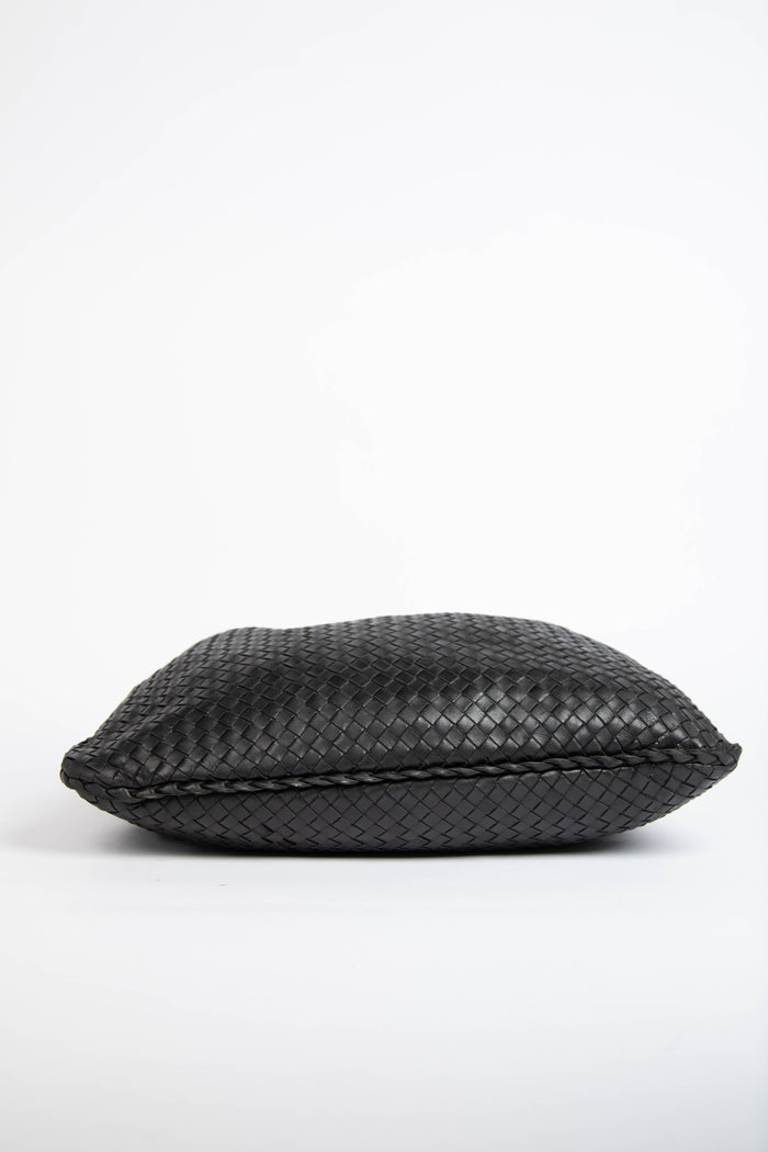 Vintage Bottega Veneta Black Intrecciato Shoulder Bag