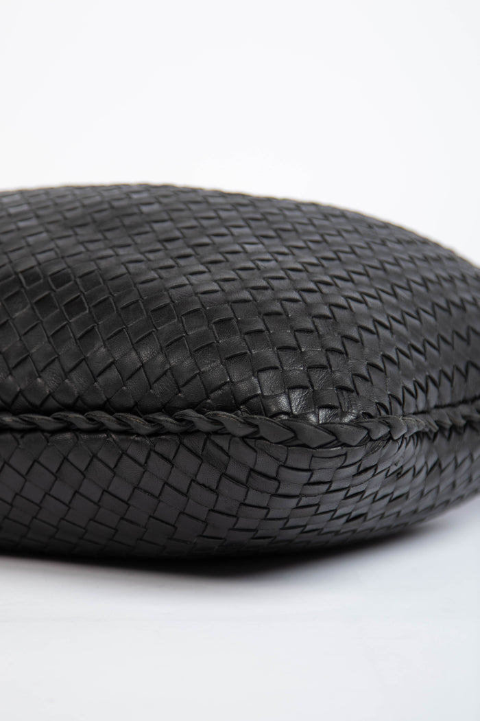 Vintage Bottega Veneta Black Intrecciato Shoulder Bag