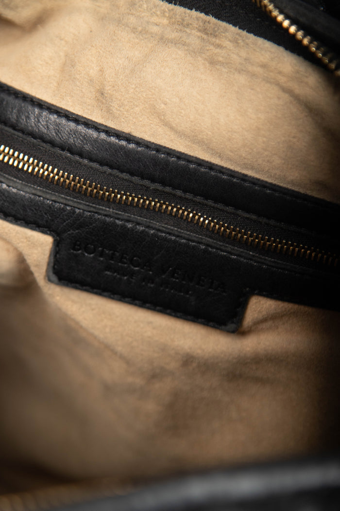 Vintage Bottega Veneta Black Intrecciato Shoulder Bag