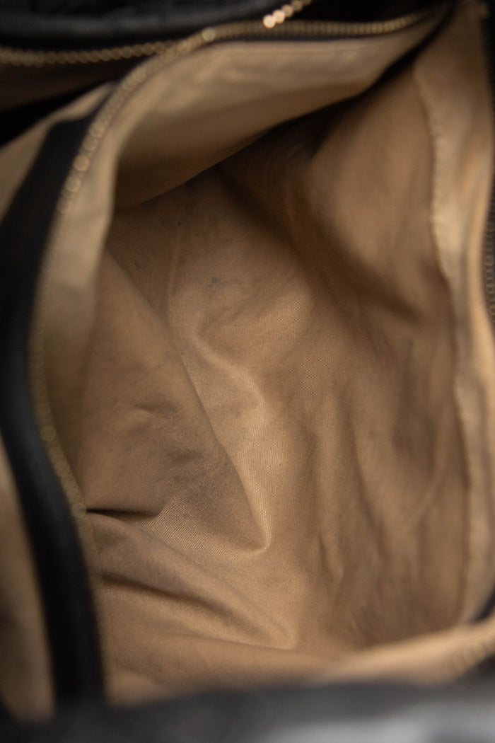 Vintage Bottega Veneta Black Intrecciato Shoulder Bag