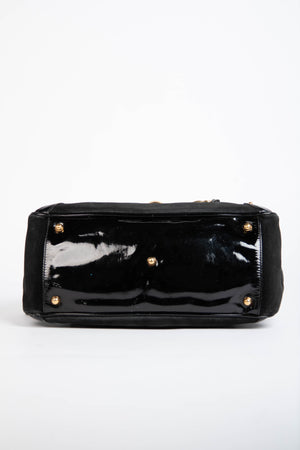 2000s Gucci Black Suede Wave Boston Bag