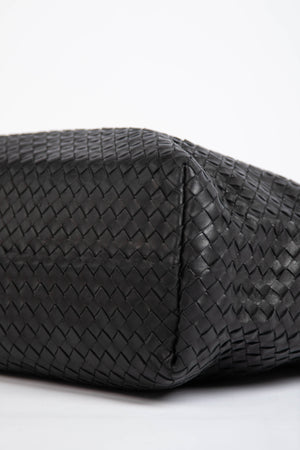 Vintage Bottega Veneta Black Intrecciato Garda Shoulder Bag