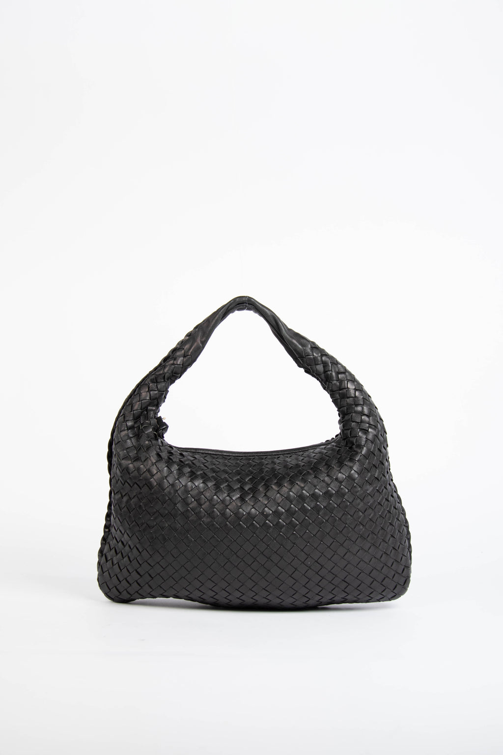 Vintage Bottega Veneta Black Intrecciato Shoulder Bag