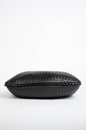 Vintage Bottega Veneta Black Intrecciato Shoulder Bag