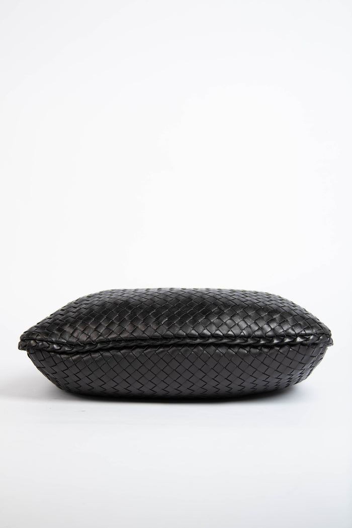 Vintage Bottega Veneta Black Intrecciato Shoulder Bag