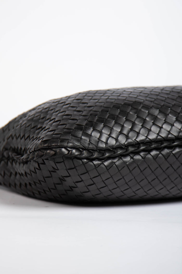 Vintage Bottega Veneta Black Intrecciato Shoulder Bag