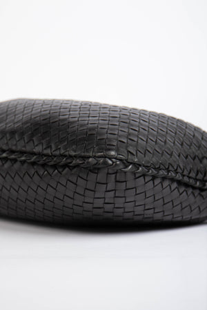 Vintage Bottega Veneta Black Intrecciato Shoulder Bag