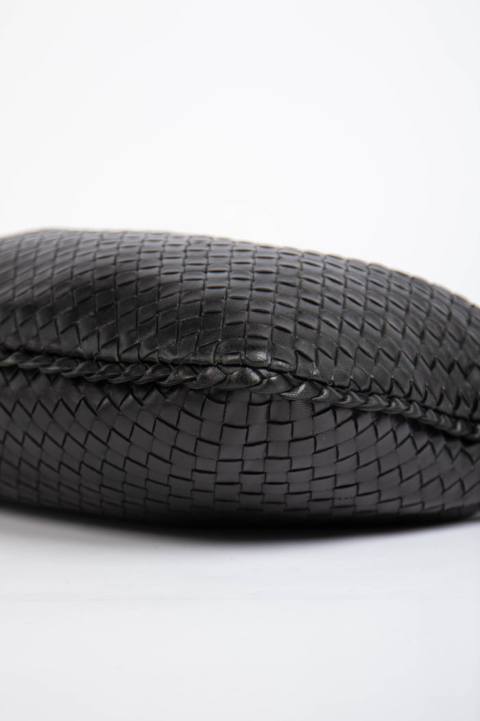Vintage Bottega Veneta Black Intrecciato Shoulder Bag