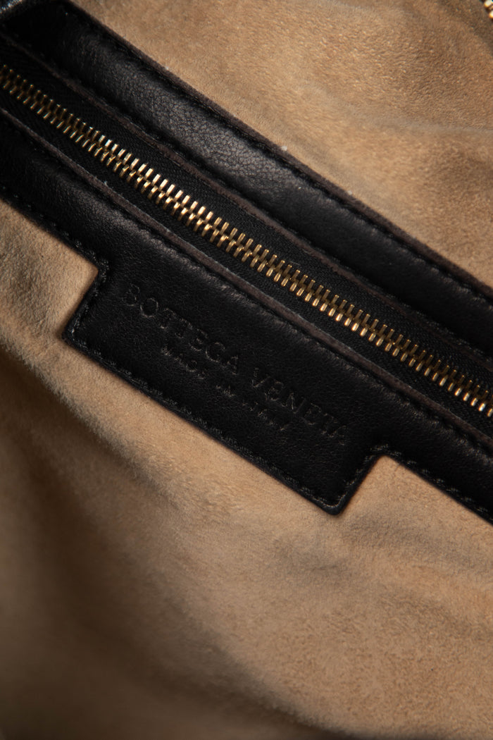 Vintage Bottega Veneta Black Intrecciato Shoulder Bag
