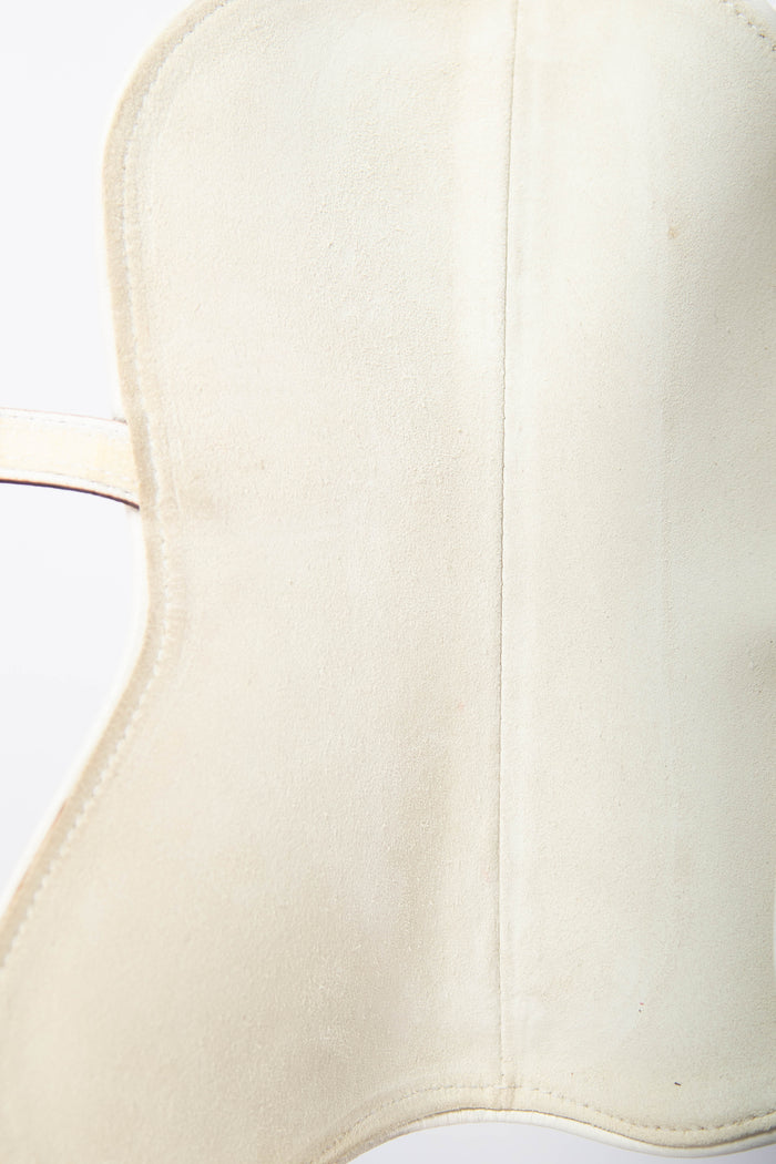 RARE Christian Dior White Leather Saddle Shoulder Bag