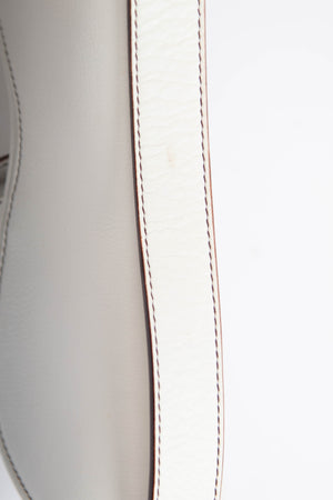 RARE Christian Dior White Leather Saddle Shoulder Bag