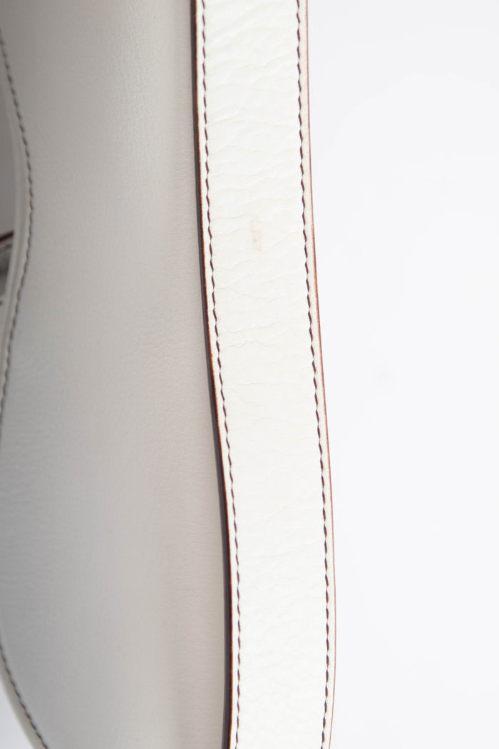 RARE Christian Dior White Leather Saddle Shoulder Bag