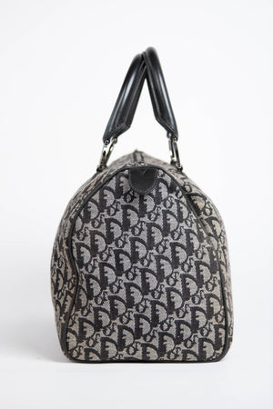 2000s Christian Dior Black Monogram Canvas  Boston Bag