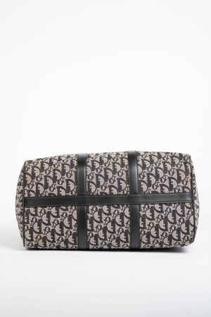 2000s Christian Dior Black Monogram Canvas  Boston Bag