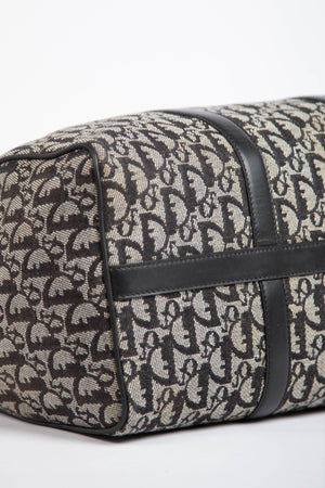 2000s Christian Dior Black Monogram Canvas  Boston Bag