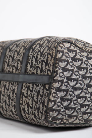 2000s Christian Dior Black Monogram Canvas  Boston Bag