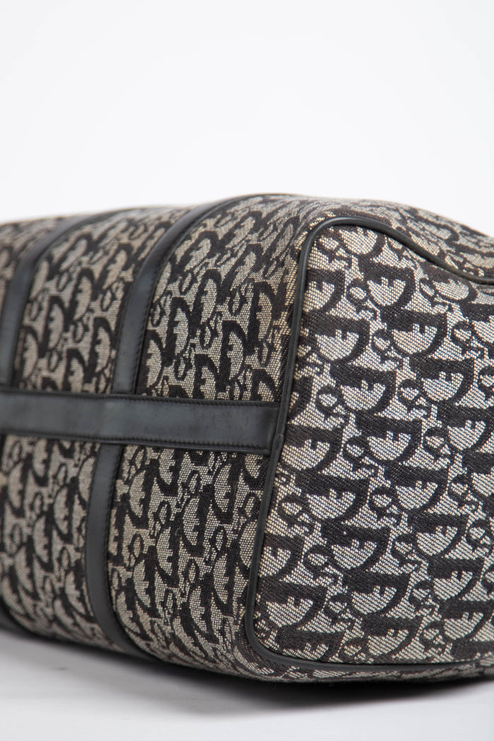 2000s Christian Dior Black Monogram Canvas  Boston Bag