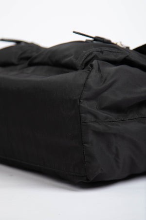 Prada Black Nylon Double Pocket Tote Bag