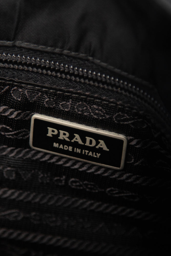 Prada Black Nylon Double Pocket Tote Bag