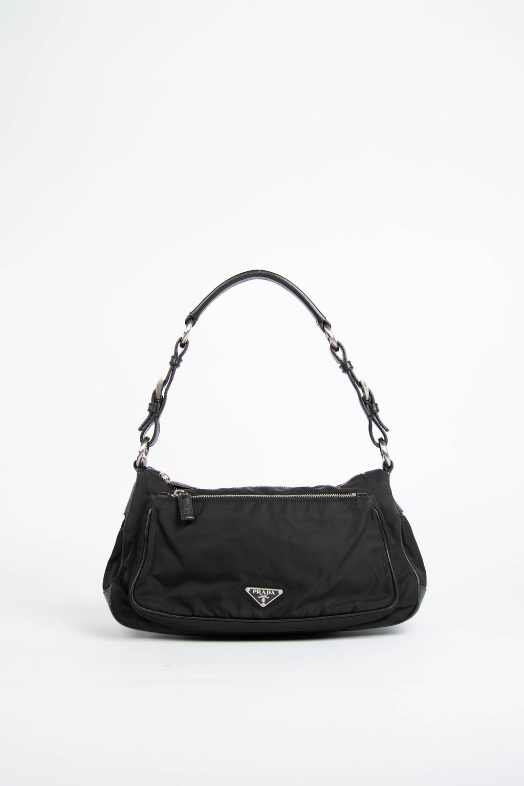 Vintage Prada Black Nylon Shoulder Bag