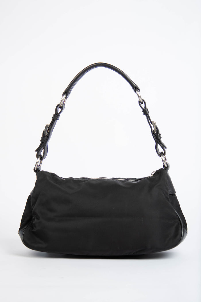 Vintage Prada Black Nylon Shoulder Bag