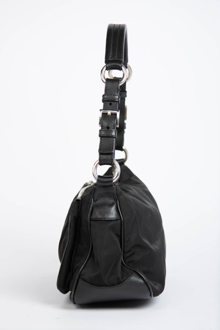 Vintage Prada Black Nylon Shoulder Bag
