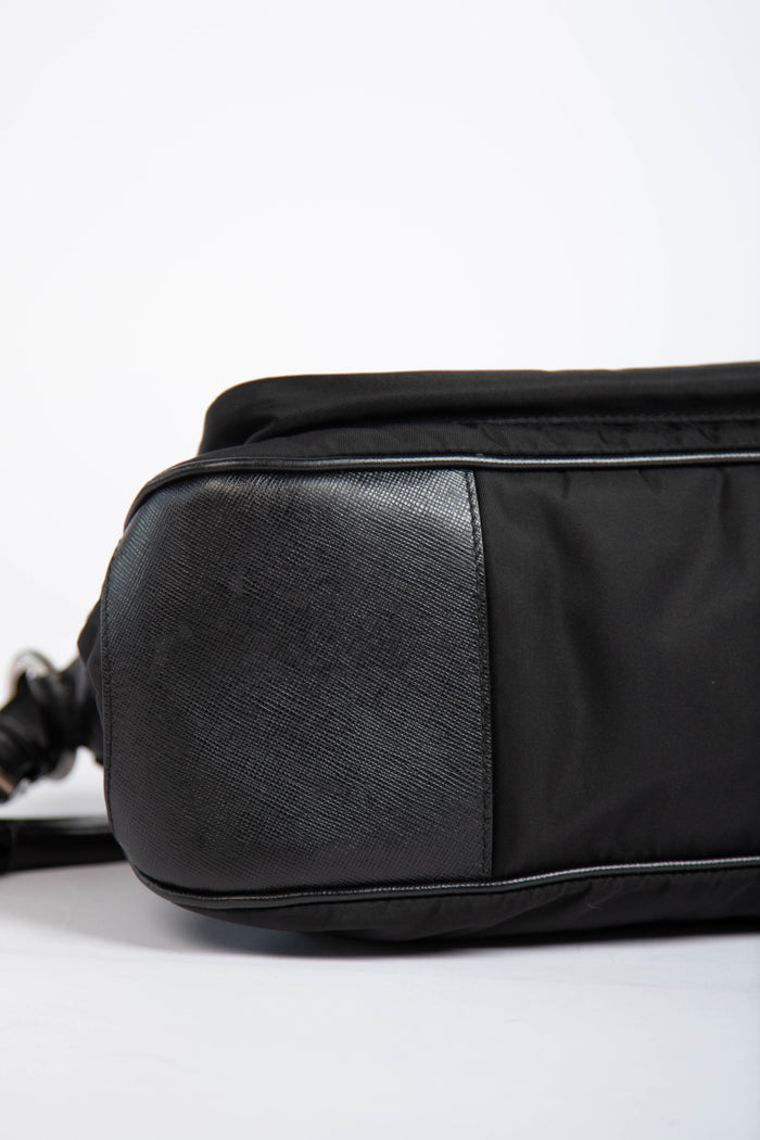 Vintage Prada Black Nylon Shoulder Bag