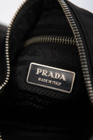 Vintage Prada Black Nylon Shoulder Bag