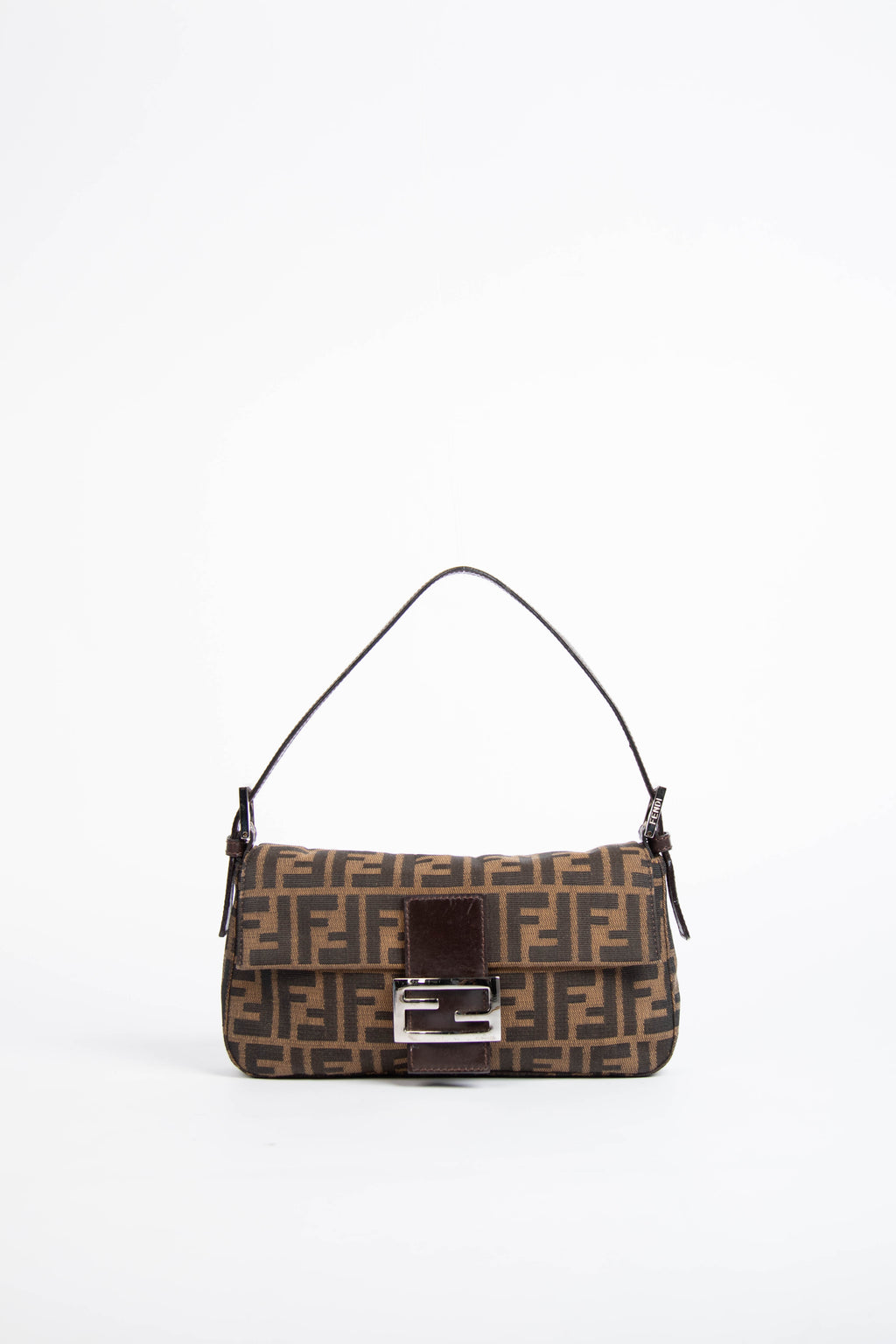90s Fendi Zucca Baguette Monogram Shoulder Bag SHW