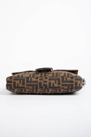 90s Fendi Zucca Baguette Monogram Shoulder Bag SHW